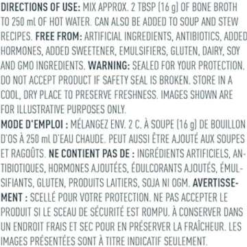 Organika Chicken Bone Broth Powder with Turmeric and Black Pepper- Free Range and Vegetarian Fed Chickens- Keto Friendly, High Protein and Mineral Content- 300g