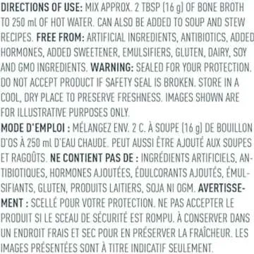 Organika Chicken Bone Broth Powder with Turmeric and Black Pepper- Free Range and Vegetarian Fed Chickens- Keto Friendly, High Protein and Mineral Content- 300g