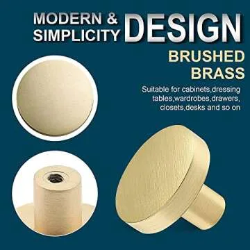 Cionyce 25 Pack Gold Knobs for Dresser Drawers, Brass Cabinet Knobs Round Decorative Dresser Drawer Pulls Handles, 1-1/5" Diameter
