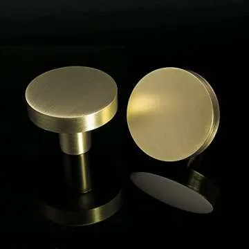 Cionyce 25 Pack Gold Knobs for Dresser Drawers, Brass Cabinet Knobs Round Decorative Dresser Drawer Pulls Handles, 1-1/5" Diameter