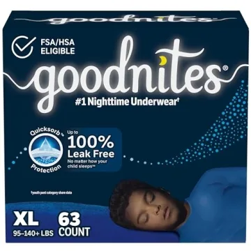 Goodnites Boys' Nighttime Bedwetting Underwear, Size Extra Large - 63 Ct (3 Packs of 21)