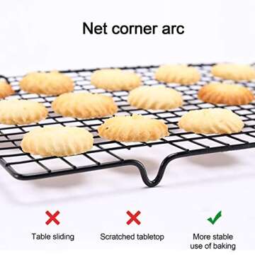 Lamoutor 2Pcs Metal Kitchen Cooling Rack - Non-Stick & Durable