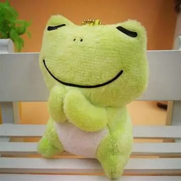Ruzucoda Stuffed Frog Keychain Plush Animals Pendants Ornaments Pray Good Things Green