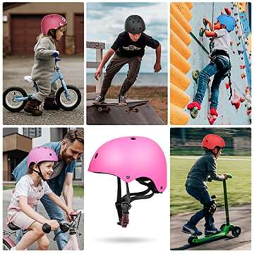 Glaf Toddler Helmet 2-4 Years Kids Bike Helmets for 2-8 Years Old Baby Girls Boys Multi-Sport Helmet Adjustable Skateboard Bicycle Helmet Lightweight 2 Sizes for Toddler to Youth (Pink, Small)