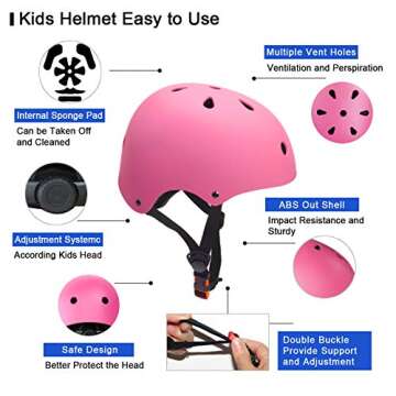 Glaf Toddler Helmet 2-4 Years Kids Bike Helmets for 2-8 Years Old Baby Girls Boys Multi-Sport Helmet Adjustable Skateboard Bicycle Helmet Lightweight 2 Sizes for Toddler to Youth (Pink, Small)