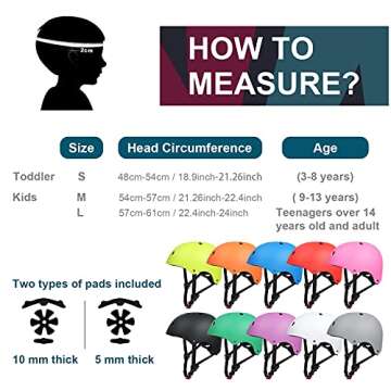 Glaf Toddler Helmet 2-4 Years Kids Bike Helmets for 2-8 Years Old Baby Girls Boys Multi-Sport Helmet Adjustable Skateboard Bicycle Helmet Lightweight 2 Sizes for Toddler to Youth (Pink, Small)