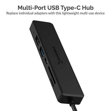 SABRENT Multi-Port USB Type-C Hub with 4K HDMI | Power Delivery (60 Watts) | 1 USB 3.0 Port | 1 USB ...