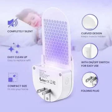 LiBa Fly Trap Indoor for Home, Plug-in Flying Insect Trap for Flies, Fruit Flies, Moths, Gnats, Mosquito Killer Insect Catcher Fly Tapper with 3 Refill Glue Cards for Home Office