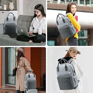 LOVEVOOK Laptop Backpack for Women 15.6 Inch Laptop Bag with USB Port, Fashion Waterproof Backpacks Teacher Nurse Stylish Travel Bags Vintage Daypacks Bookbag for College School Work
