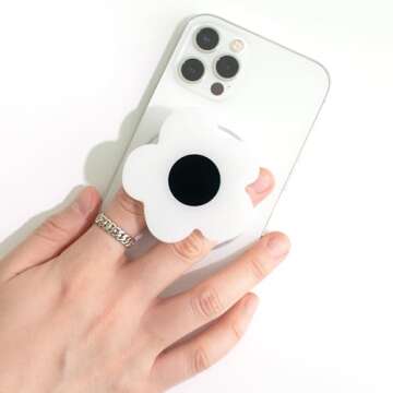 OnTheGrip Compatible with Magsafe Magnetic Authentic Solid Color Daisy Flower Design Collapsible Mob...