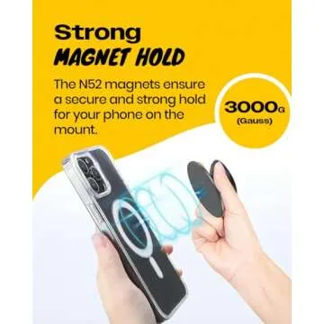 OnTheGrip Compatible with Magsafe Magnetic Authentic Solid Color Daisy Flower Design Collapsible Mobile Phone Grip Stand Holder for Smartphone Tablet Cell Phone Accessory (Magsafe Type, White Black)