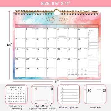 2024-2025 Colorful 18-Month Wall Calendar