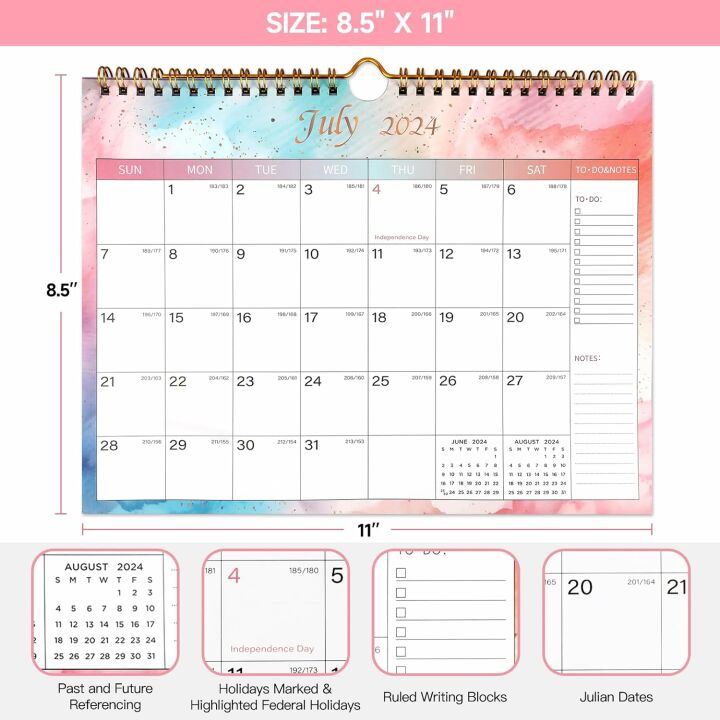 2024-2025 Colorful 18-Month Wall Calendar