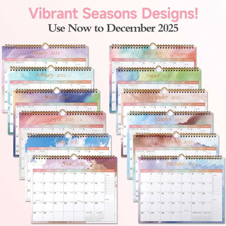 2024-2025 Colorful 18-Month Wall Calendar