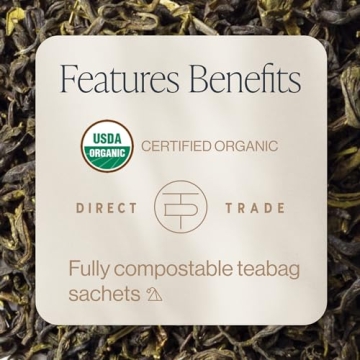 Rishi Organic Jasmine Green Tea Bags - Floral Aroma & Taste