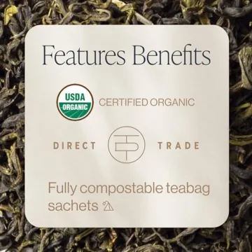 Rishi Organic Jasmine Green Tea Bags - Floral Aroma & Taste