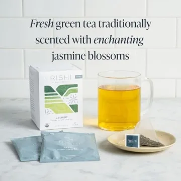 Rishi Organic Jasmine Green Tea Bags - Floral Aroma & Taste