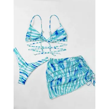 Stylish SOLY HUX Women's Bikini Set with Mesh Skirt