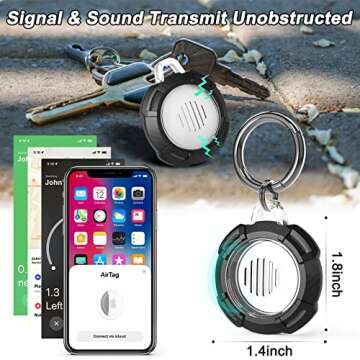 Tripho Secure AirTag Holder - Shockproof Keychain Case
