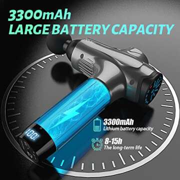 DDVWU Massage Gun - Muscle Massage Gun Deep Tissue, Percussion Massage Gun for Pain Relief, Handheld Massager Electric Portable Quite Massager (Gray)