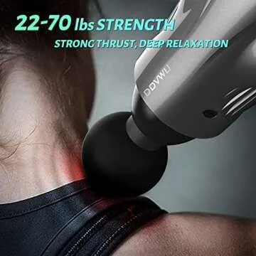 DDVWU Massage Gun - Muscle Massage Gun Deep Tissue, Percussion Massage Gun for Pain Relief, Handheld Massager Electric Portable Quite Massager (Gray)