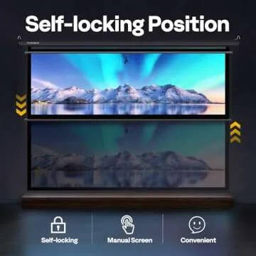 VIVOHOME Projector Screen Pull Down, 16:9 80 Inch Retractable Projection Screen, HD 4K Manual Pull Movie Screen for Home Theater, Cinema, Office (70x40 Inch Black)