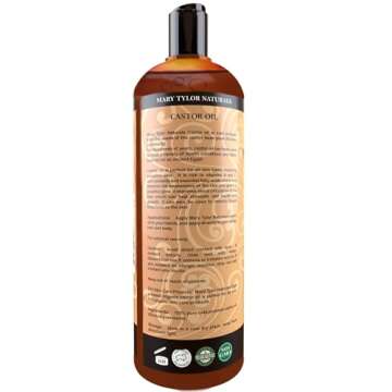 Organic Castor Oil 16 oz — USDA Certified by Mary Tylor Naturals — Cold Pressed, Hexane Free, 100% Pure and Natural