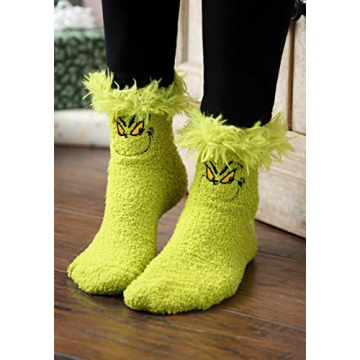Dr. Seuss Grinch Fuzzy Socks Perfect Holiday Gift