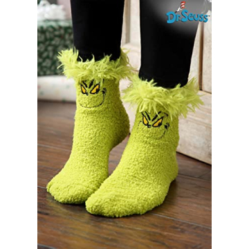 Dr. Seuss Grinch Fuzzy Socks Perfect Holiday Gift