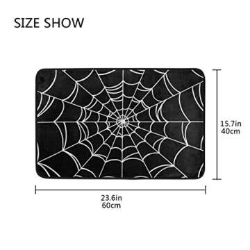 XUWU Goth Spider Web Door Mat Rug Front Door Mat Non Slip Goth Bath Mat for Bathroom Kitchen Indoor Outdoor 23.6 x 15.7 inch
