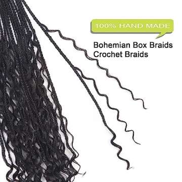 Goddess Box Braids Crochet Hair with Curly Ends - 20 Inch