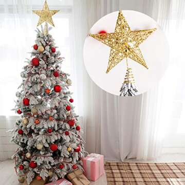 Acronde 10” Christmas Tree Topper Star for Holiday Cheer
