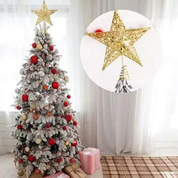 Acronde 10” Christmas Tree Topper Star for Holiday Cheer
