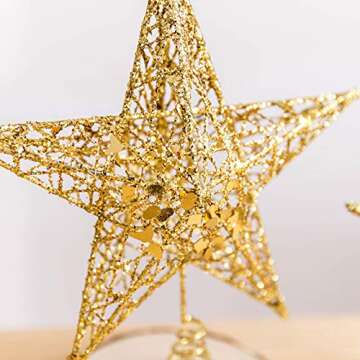 Acronde 10” Christmas Tree Topper Star for Holiday Cheer