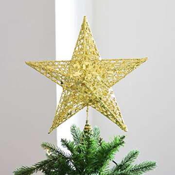Acronde 10” Christmas Tree Topper Star for Holiday Cheer