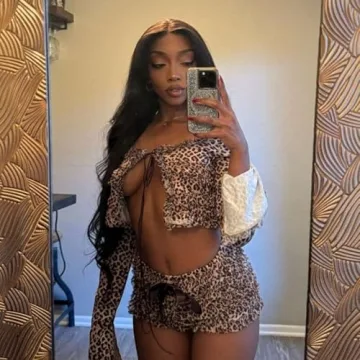 RISCUYY Sexy Cheetah Print Set for Trendy Women Outfits