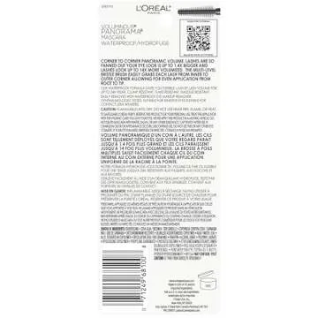 L’Oréal Paris Voluminous Panorama Mascara, Volumizing and Lengthening Mascara, Waterproof Longwear and Smudge Resistant Make Up, Black, 0.33 Fl Oz