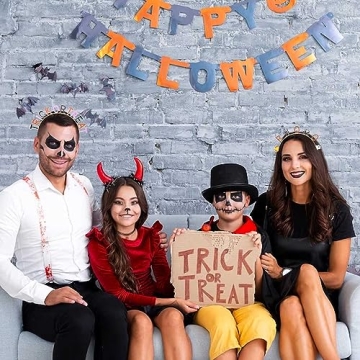 PHALIN Halloween Headbands Rhinestone Ghost Pumpkin Boo Hairbands for Women Costume Party Hair Accessory Gifts (Trick or Treat)