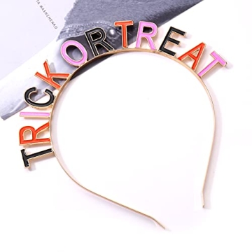 PHALIN Halloween Headbands Rhinestone Ghost Pumpkin Boo Hairbands for Women Costume Party Hair Accessory Gifts (Trick or Treat)