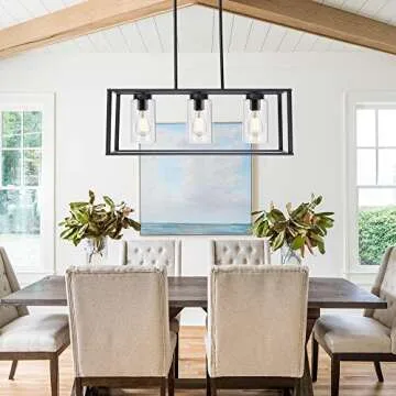 VINLUZ 3 Light Chandelier for Modern Dining and Kitchen