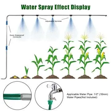 AMERLIFE 20x10x7ft Large Walk-in Plant Greenhouse for Outdoor with Watering System Heavy Duty Galvanized Steel Frame 2 Zipper Mesh Doors 12 Screen Windows Upgraded PE Cover & Film Clips, Green