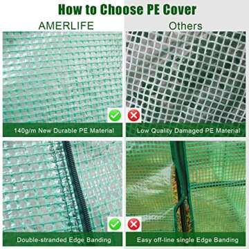 AMERLIFE 20x10x7ft Large Walk-in Plant Greenhouse for Outdoor with Watering System Heavy Duty Galvanized Steel Frame 2 Zipper Mesh Doors 12 Screen Windows Upgraded PE Cover & Film Clips, Green
