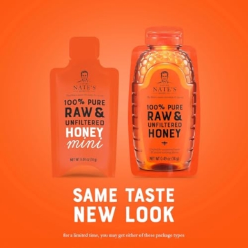 Nate's Honey Minis - Pure Honey Packets for Convenience