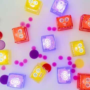 Glo Pals Water-Activated Light-Up Cubes Bundle for Sensory Play (Wacky Wild West – Purple, Yellow + Red)