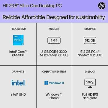 HP 23.8 All-in-One Desktop PC with FHD Display