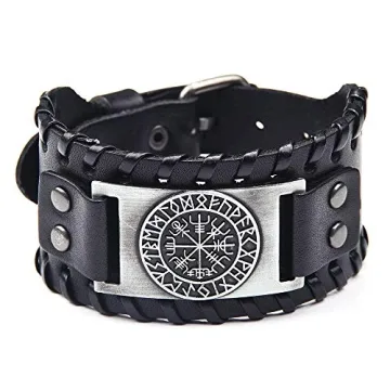 TURTLEDOVE Viking Bracelet: Norse Vegvisir Compass Jewelry