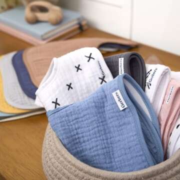 Gerber Baby Muslin Drooling Bibs - 8 Pack for Girls