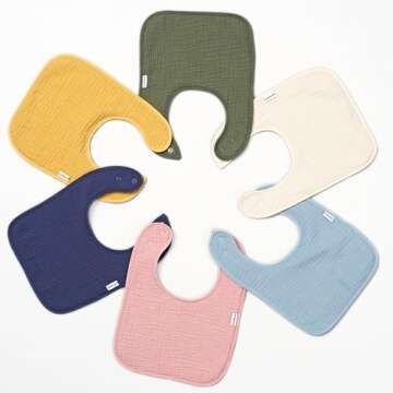 Gerber Baby Muslin Drooling Bibs - 8 Pack for Girls