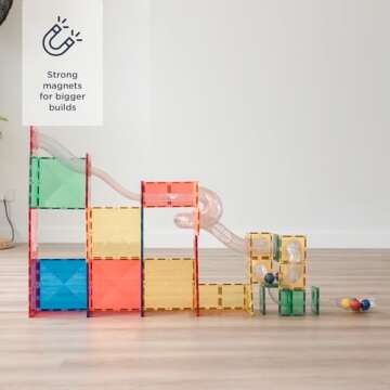 CONNETIX Rainbow Ball Run Expansion Pack, 66 Pieces