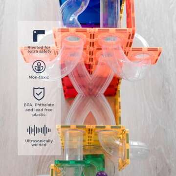 CONNETIX Rainbow Ball Run Expansion Pack, 66 Pieces